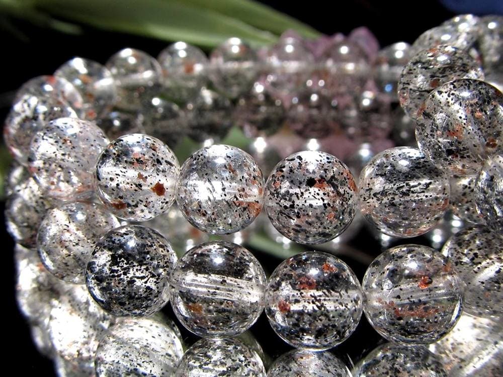 黒雲母 ガーネットインクォーツ バイオタイトインクォーツ ガーネット ブレスレット