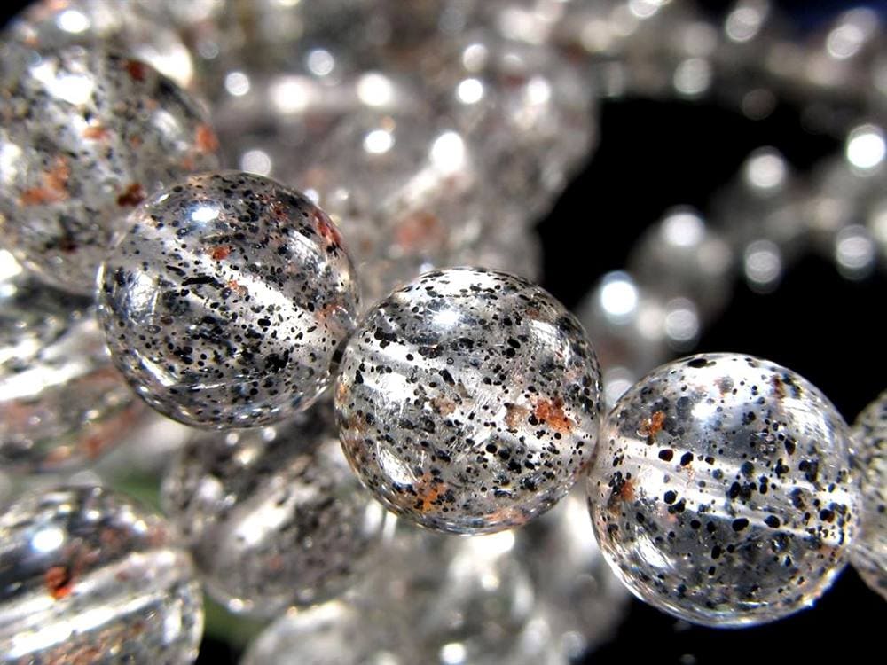 黒雲母 ガーネットインクォーツ バイオタイトインクォーツ ガーネット ブレスレット