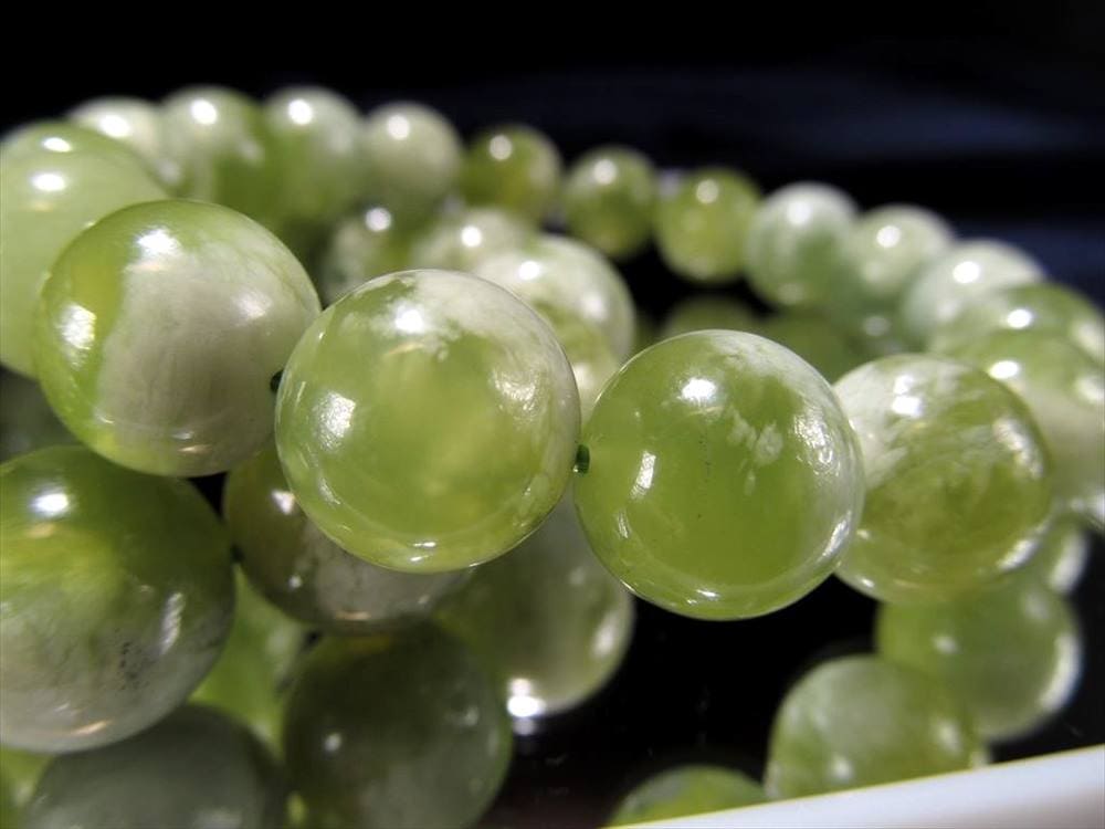 サーペンティン 蛇紋石 ブレスレット イエロー グリーン