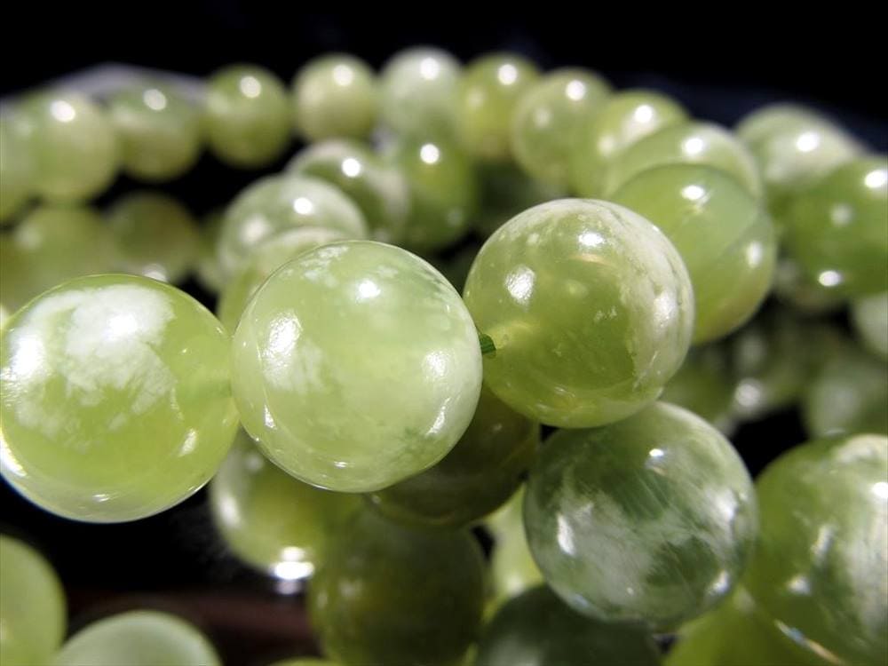 サーペンティン 蛇紋石 ブレスレット イエロー グリーン