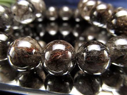 二酸化チタン針 ブラック ルチルクォーツ ブレスレット ルチレイテッドクォーツ