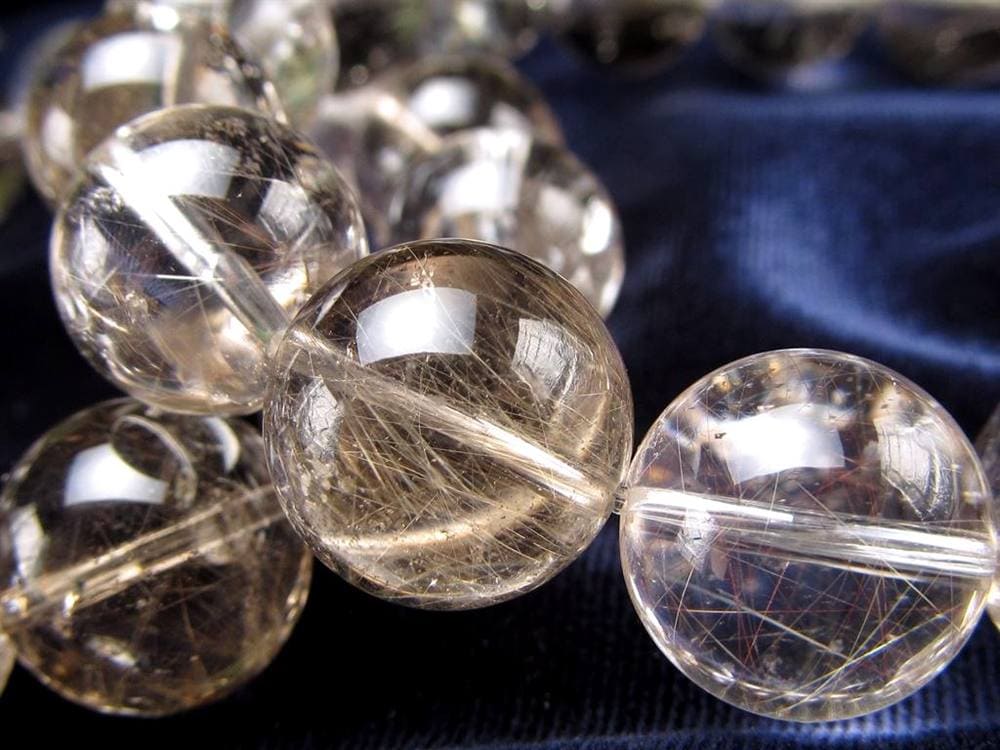 スモーキークォーツ 煙水晶 MIXルチル ブレスレット 虹入り