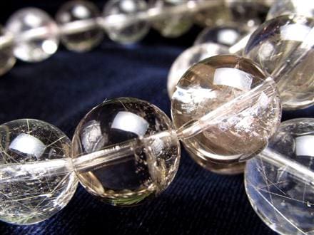 スモーキークォーツ 煙水晶 MIXルチル ブレスレット 虹入り