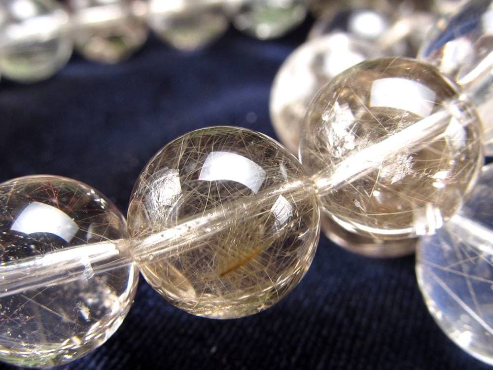 スモーキークォーツ 煙水晶 MIXルチル ブレスレット 虹入り