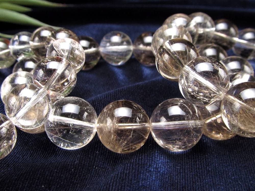 スモーキークォーツ 煙水晶 MIXルチル ブレスレット 虹入り