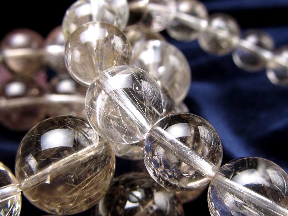 スモーキークォーツ 煙水晶 MIXルチル ブレスレット 虹入り