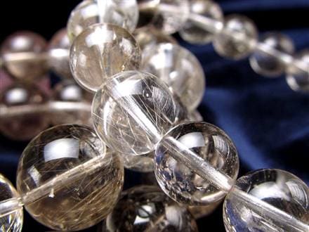 スモーキークォーツ 煙水晶 MIXルチル ブレスレット 虹入り