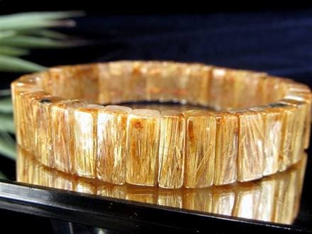 ルチルクォーツ バングル ブレスレット ゴールド タイチン