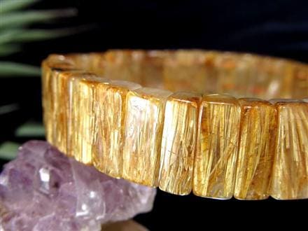 ルチルクォーツ バングル ブレスレット ゴールド タイチン