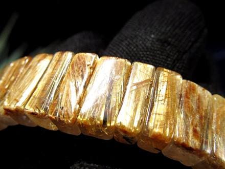 ルチルクォーツ バングル ブレスレット ゴールド タイチン