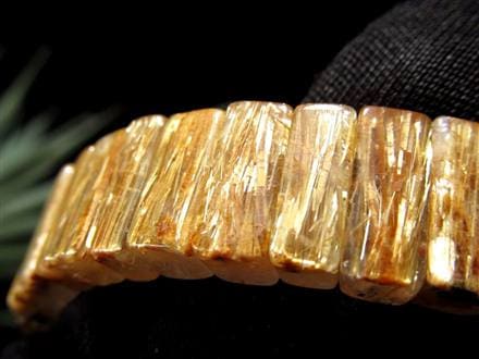 ルチルクォーツ バングル ブレスレット ゴールド タイチン