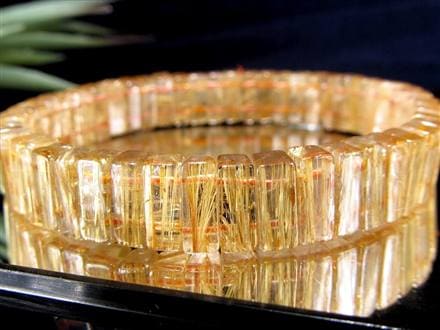 ルチルクォーツ バングル ブレスレット ゴールド タイチン