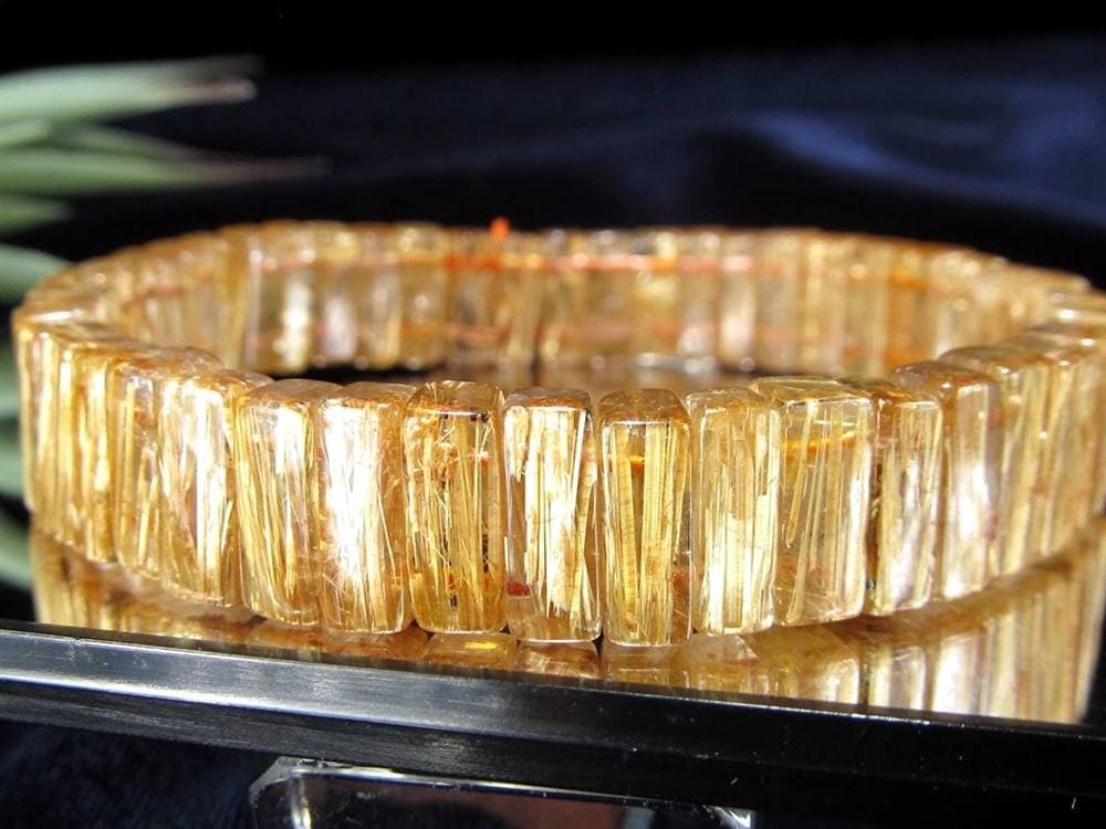 ルチルクォーツ バングル ブレスレット ゴールド タイチン