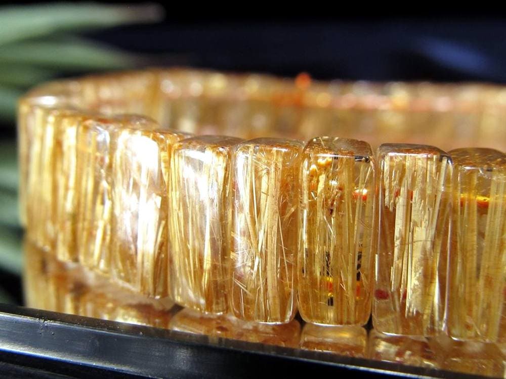 ルチルクォーツ バングル ブレスレット ゴールド タイチン