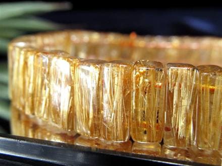 ルチルクォーツ バングル ブレスレット ゴールド タイチン