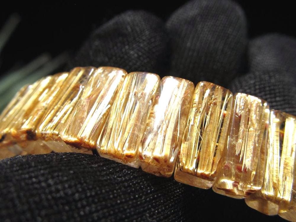 ルチルクォーツ バングル ブレスレット ゴールド タイチン