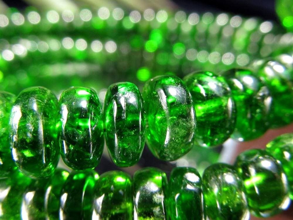 クロムダイオプサイト 緑色透輝石 ボタン ブレスレット