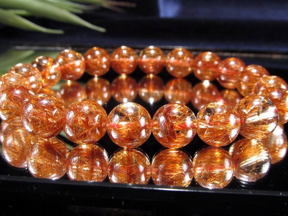 オレンジルチルクォーツ ブレスレット レッドルチルクォーツ ルチルレイデッドクォーツ 金運