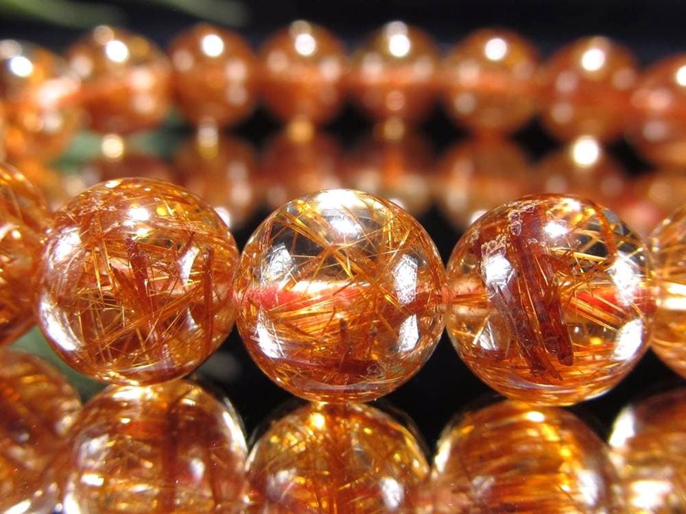 オレンジルチルクォーツ ブレスレット レッドルチルクォーツ ルチルレイデッドクォーツ 金運