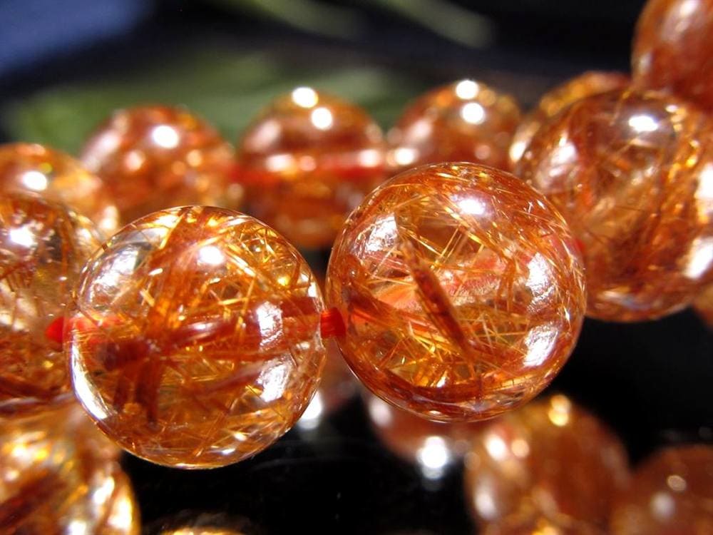 オレンジルチルクォーツ ブレスレット レッドルチルクォーツ ルチルレイデッドクォーツ 金運