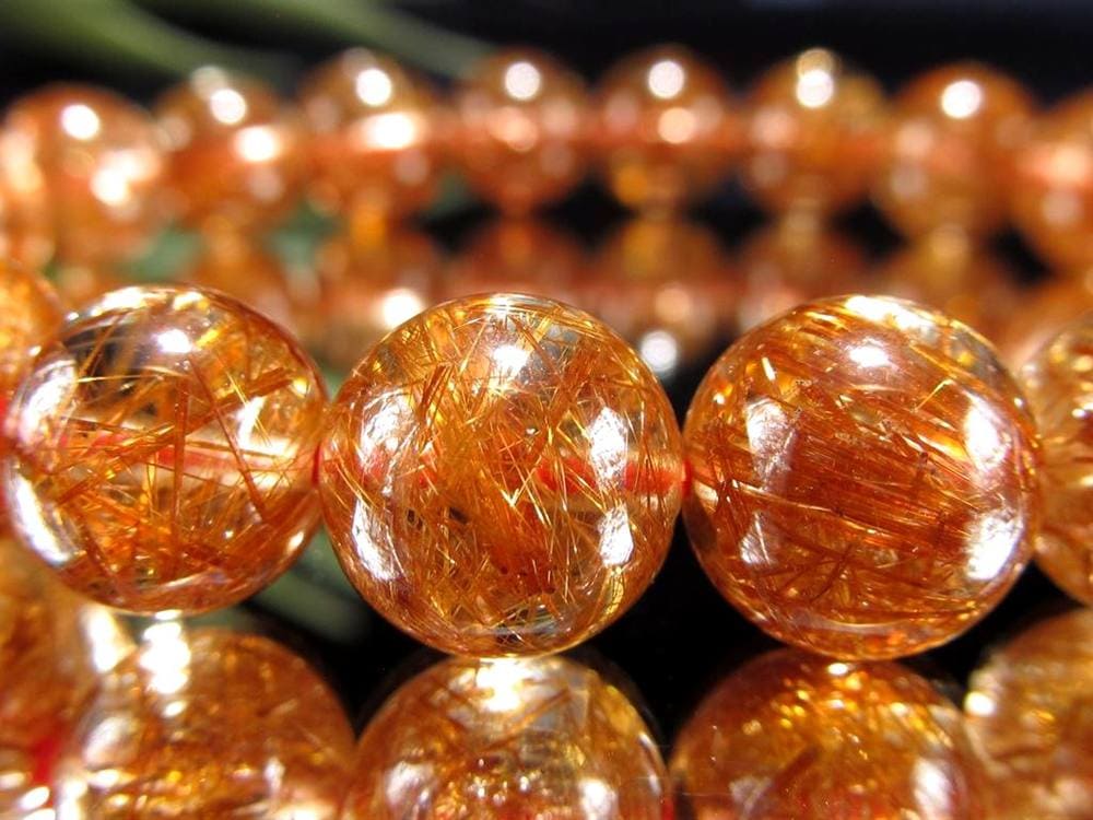 オレンジルチルクォーツ ブレスレット レッドルチルクォーツ ルチルレイデッドクォーツ 金運
