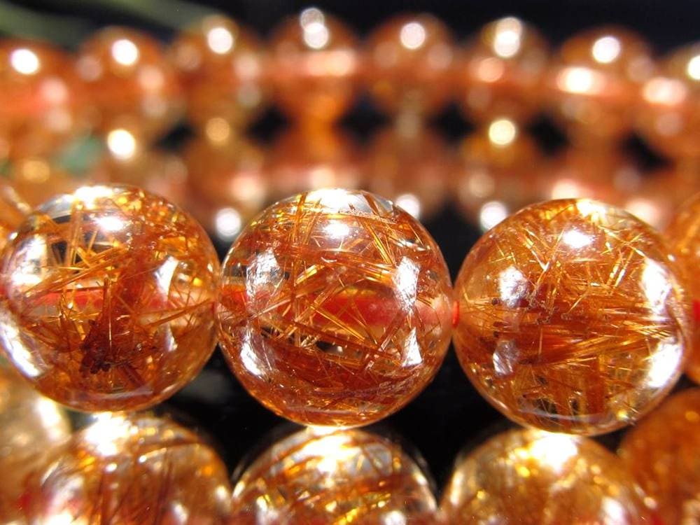 オレンジルチルクォーツ ブレスレット レッドルチルクォーツ ルチルレイデッドクォーツ 金運