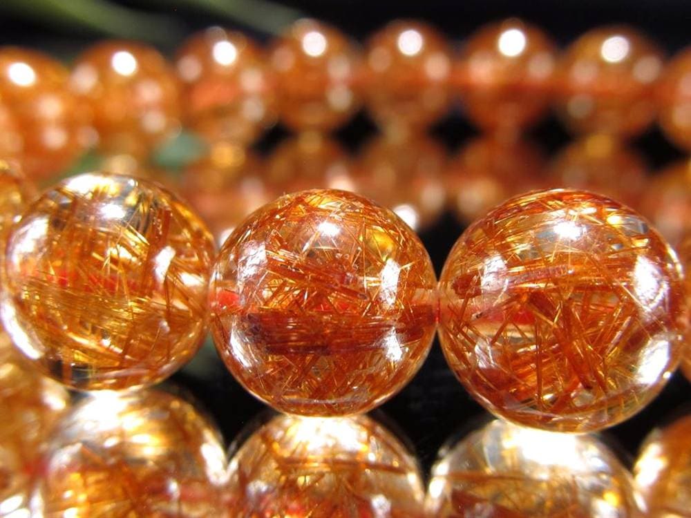 オレンジルチルクォーツ ブレスレット レッドルチルクォーツ ルチルレイデッドクォーツ 金運