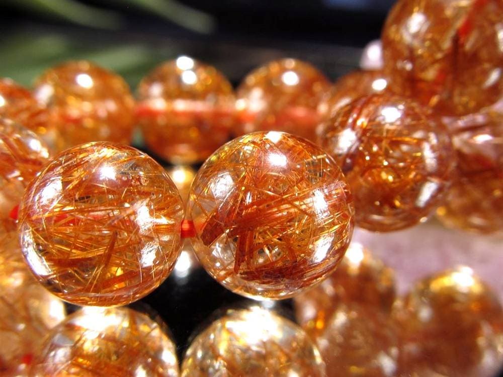 オレンジルチルクォーツ ブレスレット レッドルチルクォーツ ルチルレイデッドクォーツ 金運