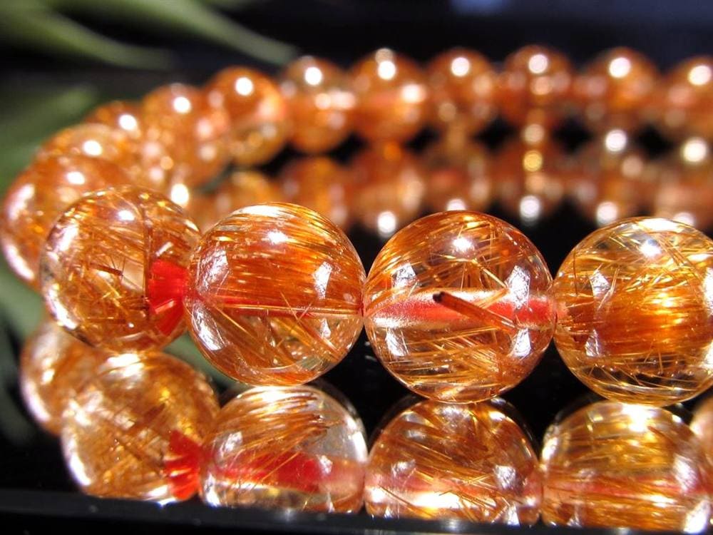 オレンジルチルクォーツ ブレスレット レッドルチルクォーツ ルチルレイデッドクォーツ 金運