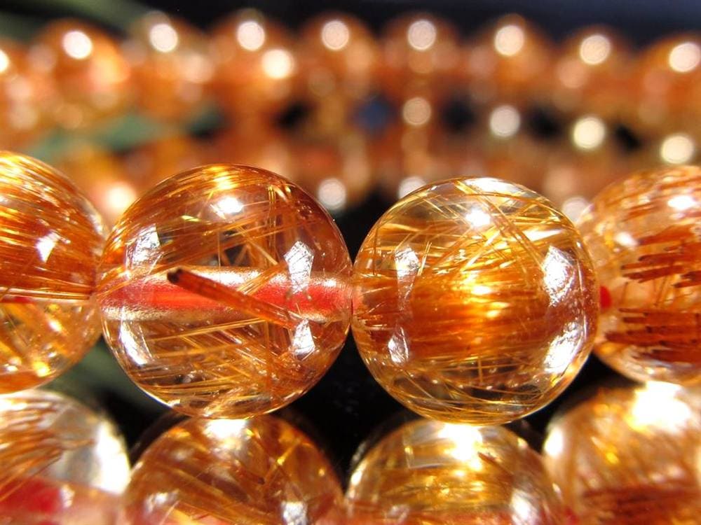 オレンジルチルクォーツ ブレスレット レッドルチルクォーツ ルチルレイデッドクォーツ 金運
