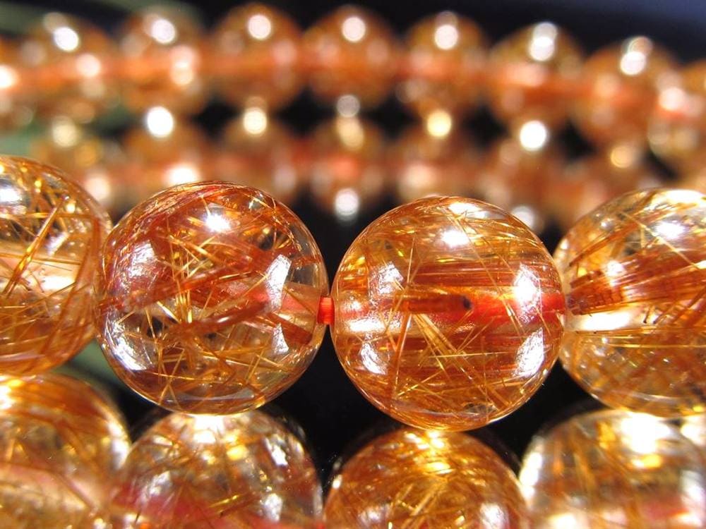 オレンジルチルクォーツ ブレスレット レッドルチルクォーツ ルチルレイデッドクォーツ 金運