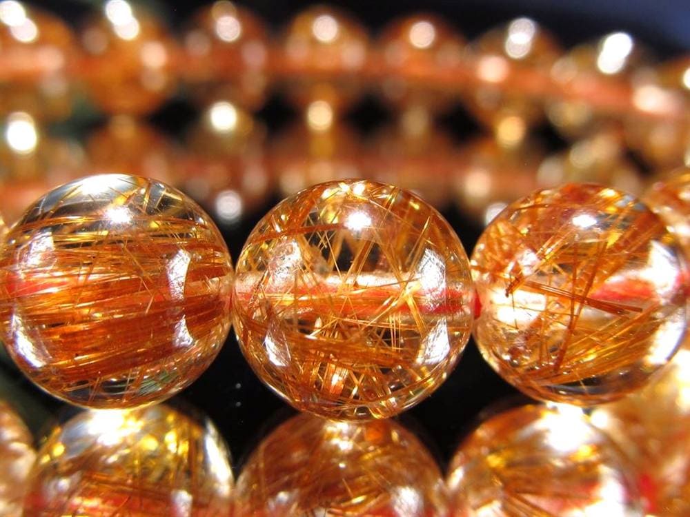 オレンジルチルクォーツ ブレスレット レッドルチルクォーツ ルチルレイデッドクォーツ 金運