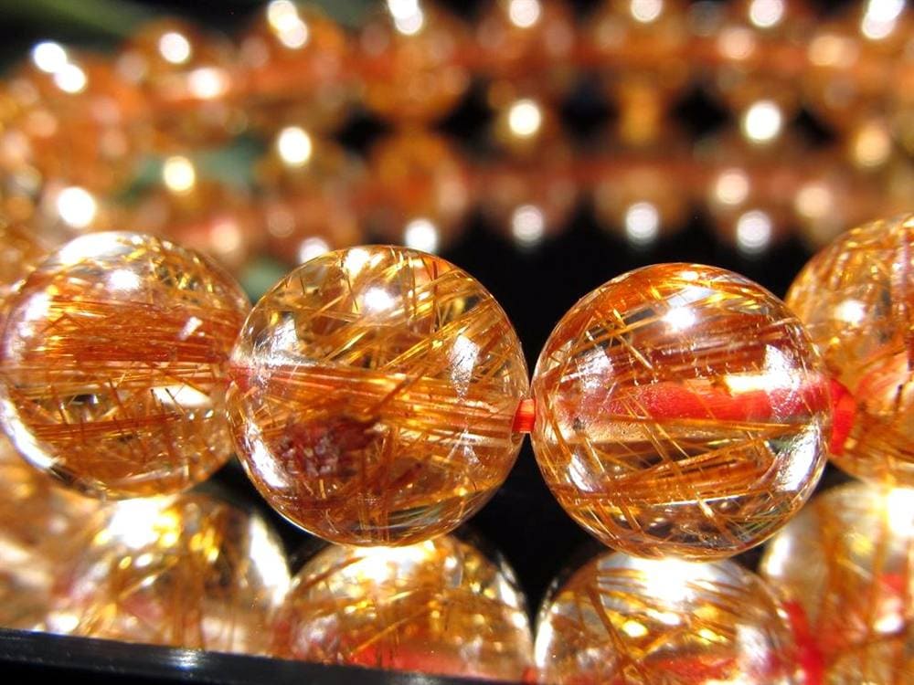 オレンジルチルクォーツ ブレスレット レッドルチルクォーツ ルチルレイデッドクォーツ 金運
