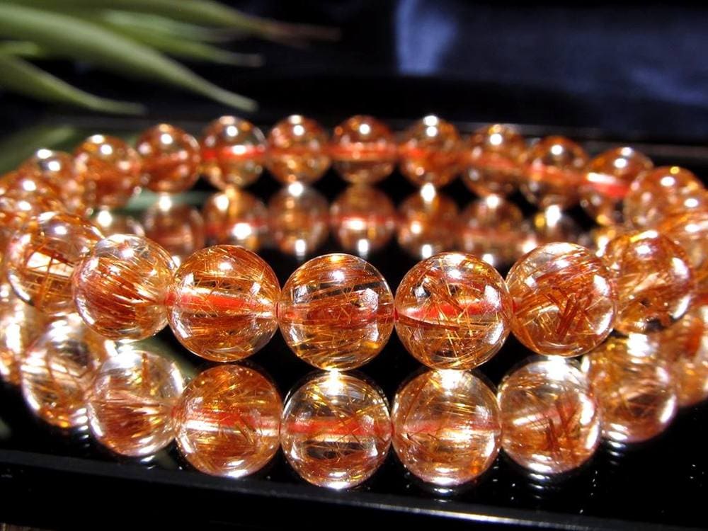 オレンジルチルクォーツ ブレスレット レッドルチルクォーツ ルチルレイデッドクォーツ 金運