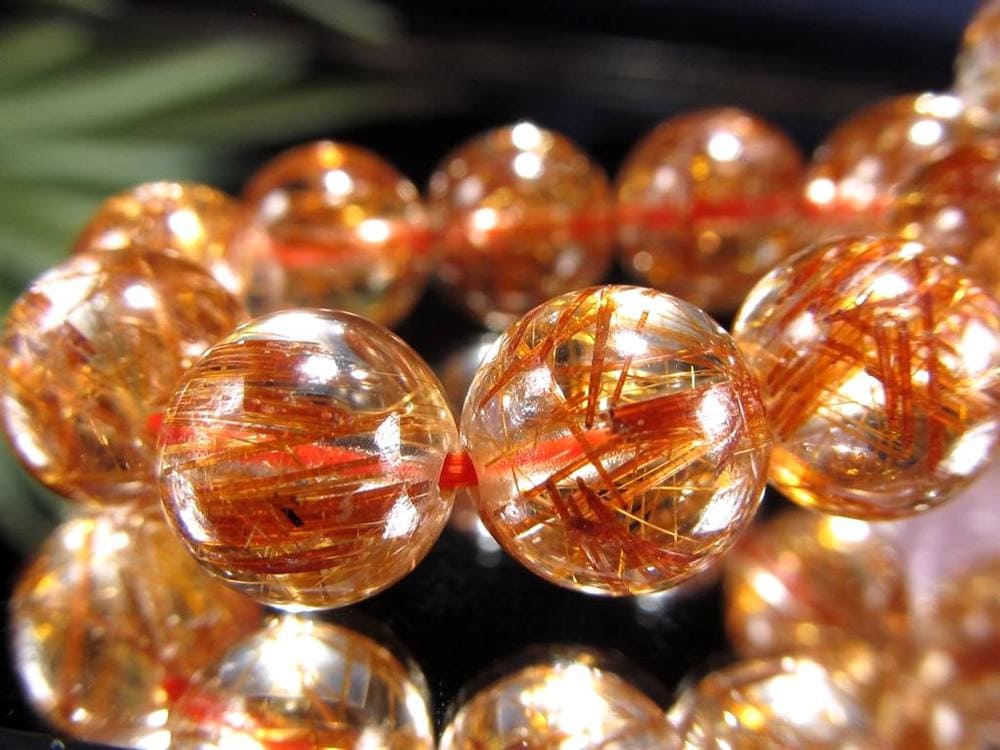 オレンジルチルクォーツ ブレスレット レッドルチルクォーツ ルチルレイデッドクォーツ 金運
