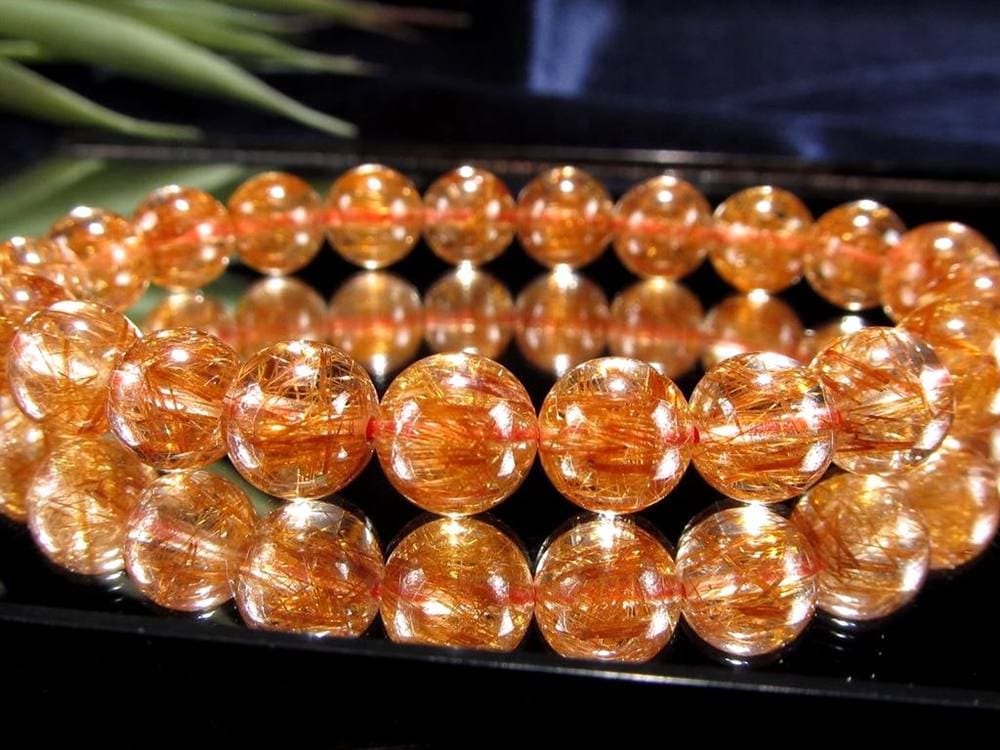 オレンジルチルクォーツ ブレスレット レッドルチルクォーツ ルチルレイデッドクォーツ 金運