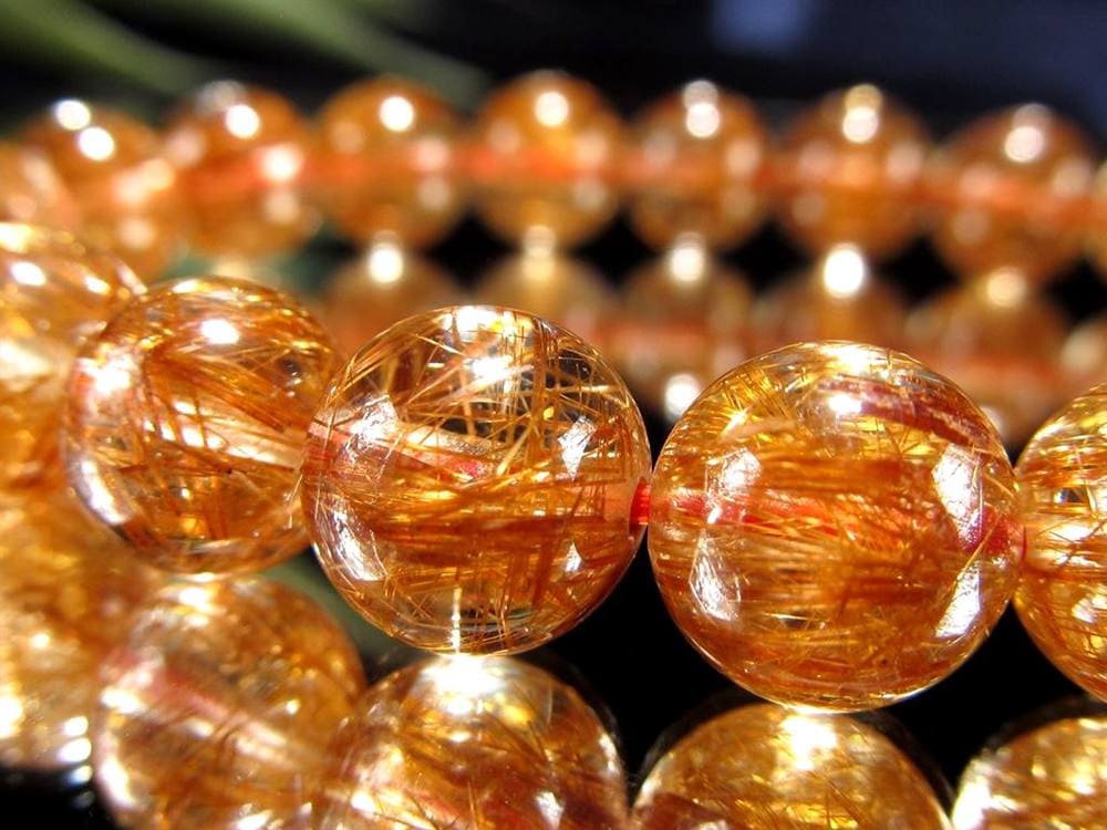 オレンジルチルクォーツ ブレスレット レッドルチルクォーツ ルチルレイデッドクォーツ 金運
