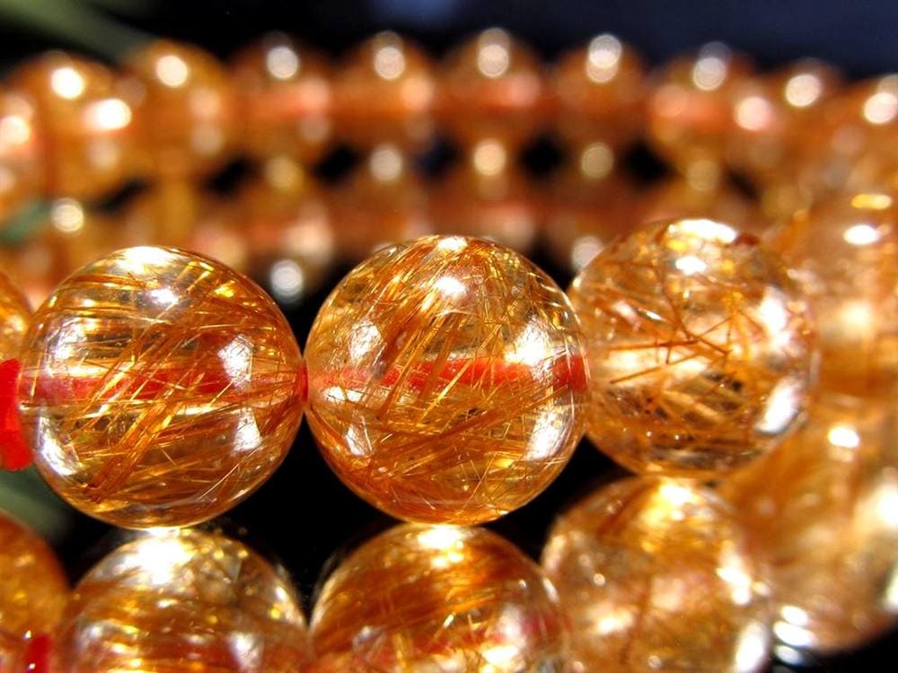 オレンジルチルクォーツ ブレスレット レッドルチルクォーツ ルチルレイデッドクォーツ 金運