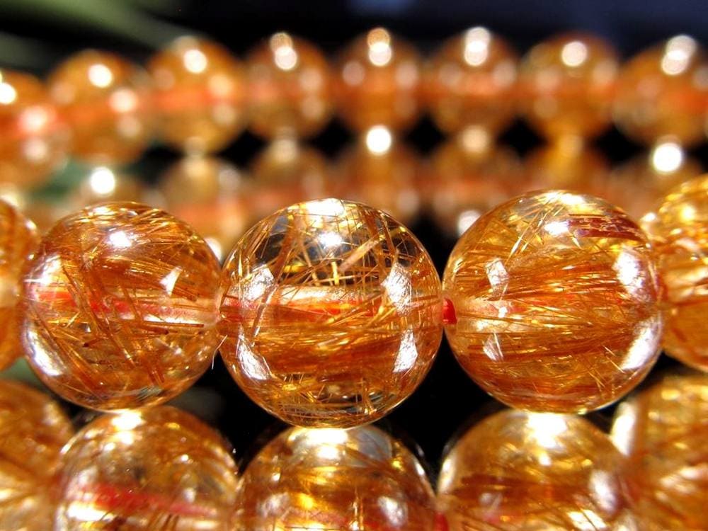 オレンジルチルクォーツ ブレスレット レッドルチルクォーツ ルチルレイデッドクォーツ 金運
