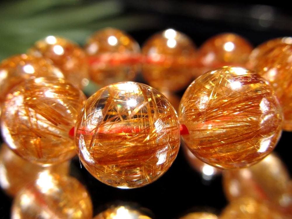 オレンジルチルクォーツ ブレスレット レッドルチルクォーツ ルチルレイデッドクォーツ 金運
