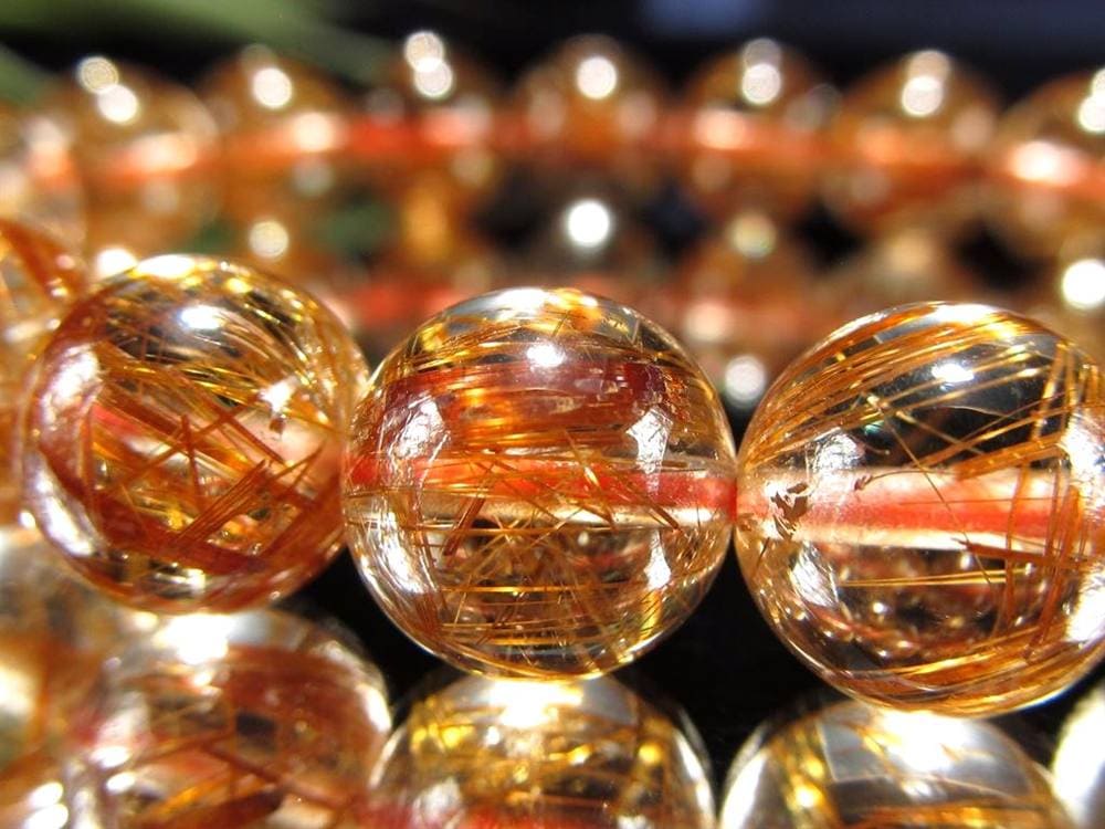 オレンジルチルクォーツ ブレスレット レッドルチルクォーツ ルチルレイデッドクォーツ 金運