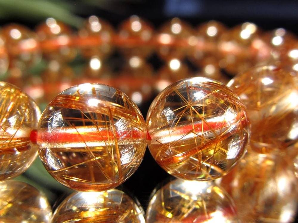 オレンジルチルクォーツ ブレスレット レッドルチルクォーツ ルチルレイデッドクォーツ 金運