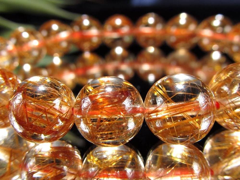 オレンジルチルクォーツ ブレスレット レッドルチルクォーツ ルチルレイデッドクォーツ 金運