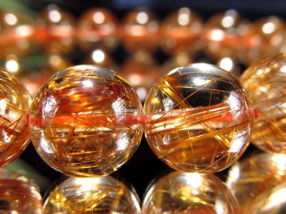 オレンジルチルクォーツ ブレスレット レッドルチルクォーツ ルチルレイデッドクォーツ 金運