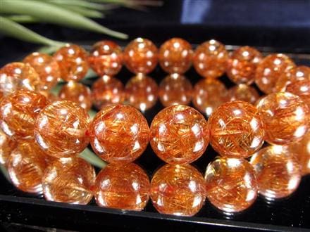 オレンジルチルクォーツ ブレスレット レッドルチルクォーツ ルチルレイデッドクォーツ 金運