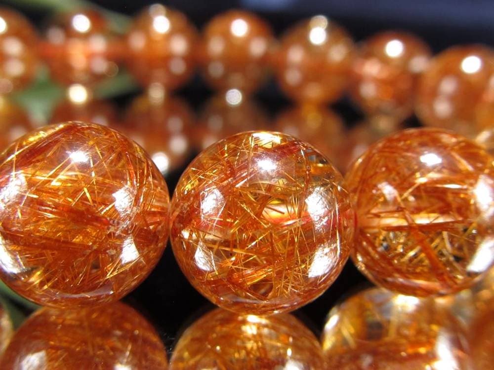 オレンジルチルクォーツ ブレスレット レッドルチルクォーツ ルチルレイデッドクォーツ 金運