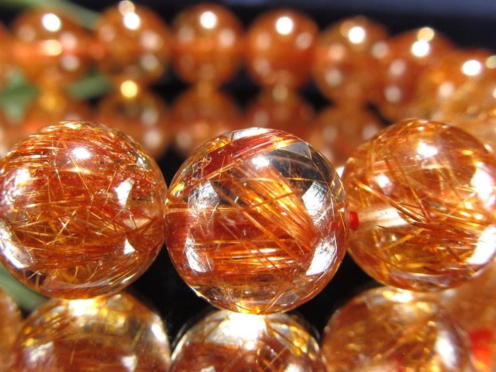 オレンジルチルクォーツ ブレスレット レッドルチルクォーツ ルチルレイデッドクォーツ 金運