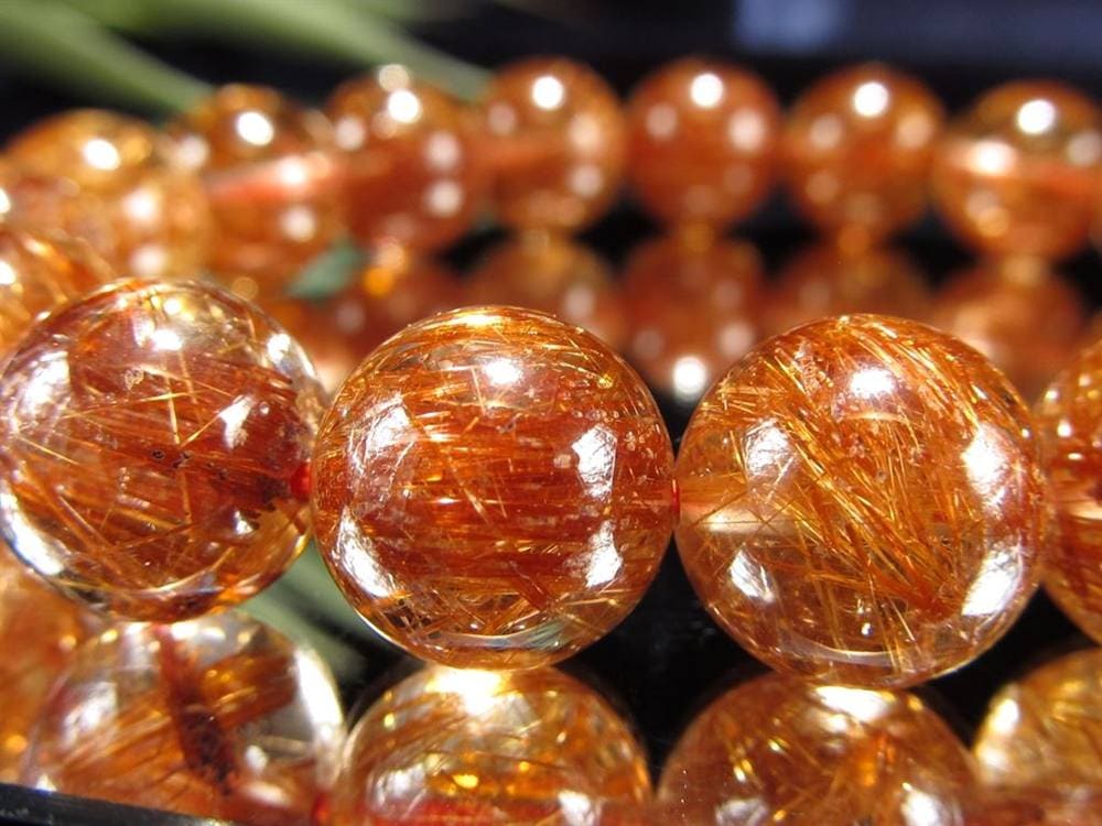 オレンジルチルクォーツ ブレスレット レッドルチルクォーツ ルチルレイデッドクォーツ 金運