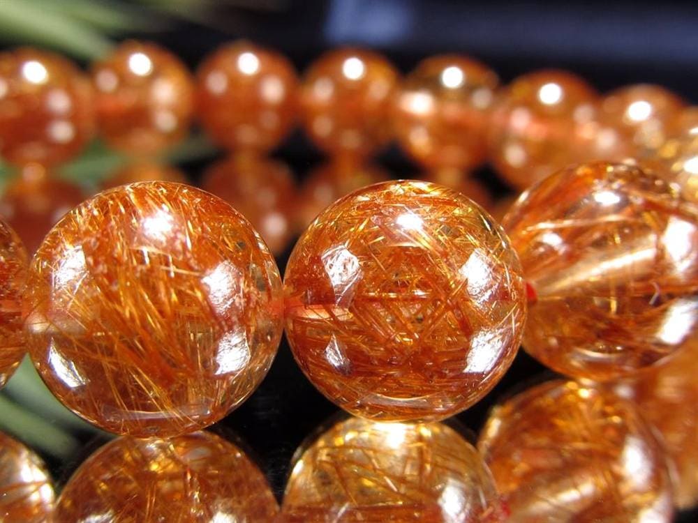 オレンジルチルクォーツ ブレスレット レッドルチルクォーツ ルチルレイデッドクォーツ 金運