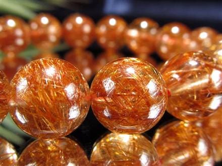 オレンジルチルクォーツ ブレスレット レッドルチルクォーツ ルチルレイデッドクォーツ 金運